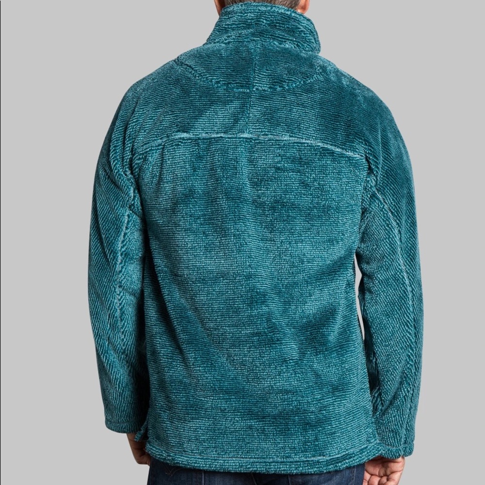 Double plush luxe stripe fleece pullover blue xs - Picture 3 of 3